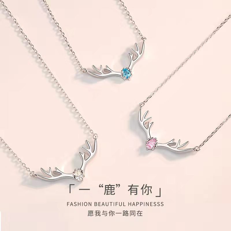 (Hello Girl) ZX04 Kalung Rantai Silver Diamond Wanita Import