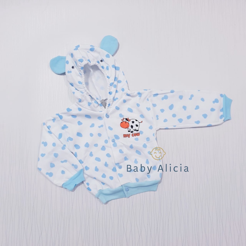 COD Baby Alicia Jaket Bayi Motif Putih Baby Alicia