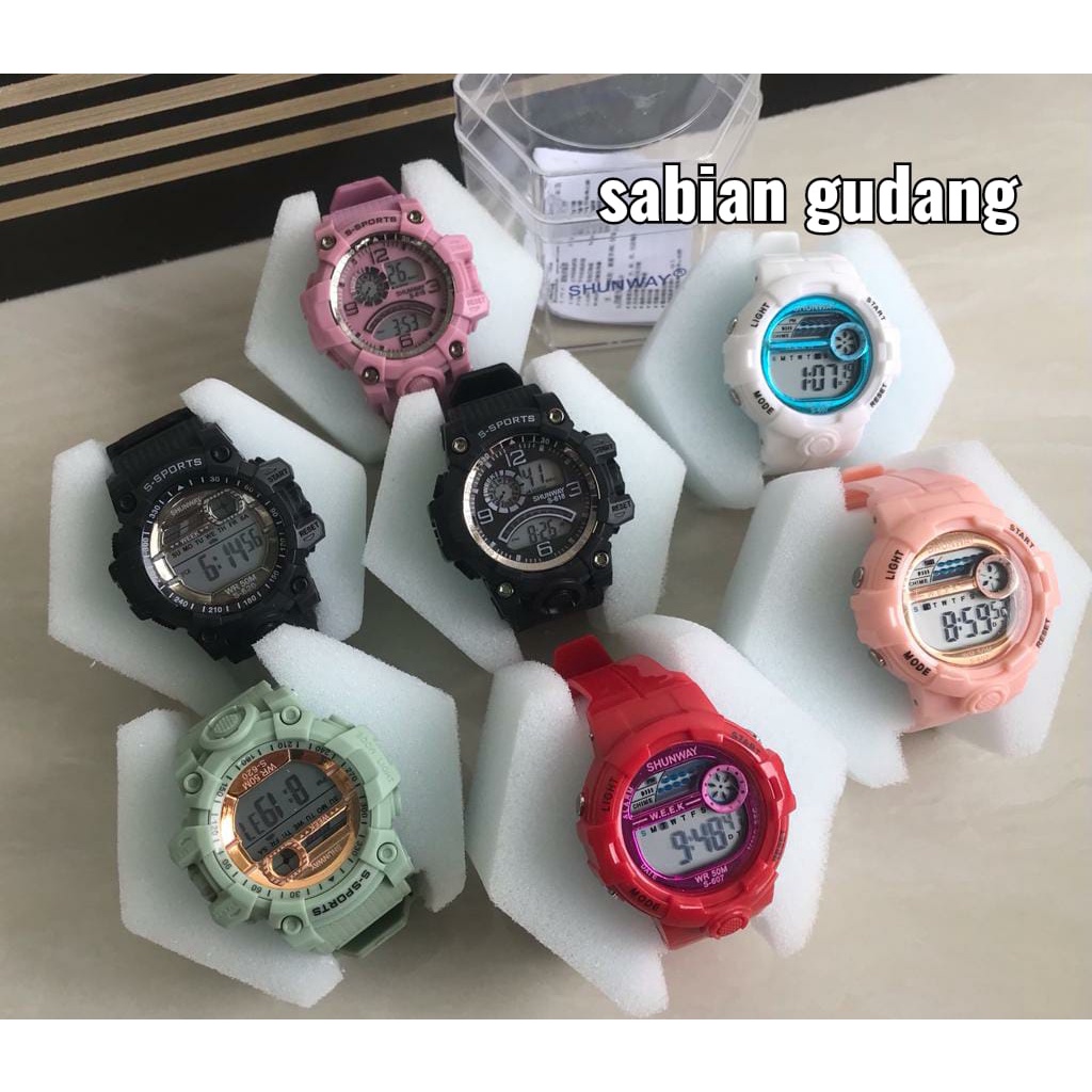 7.7 SALE JAM TANGAN SPORT SHUNWAY DIAMETER 4CM