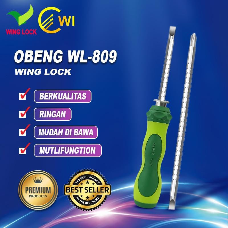 Obeng Bolak Balik 2 arah Wing Lock / Screwdriver 2 Way Plus Minus