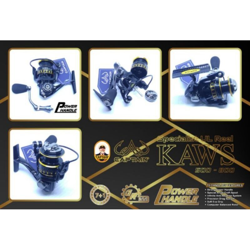 Reel UL Power Handle Captain Kaws SW 500 800 Salt Water/ Reel Mini UL Kaws