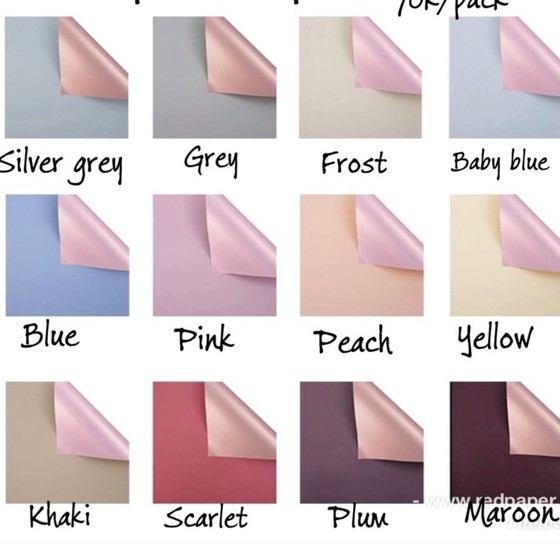 

(5Lembar) Kertas Bunga Buket 2 Dua Warna Rose Gold / Wrapping Paper Bi Color Pink Cellophane Florist