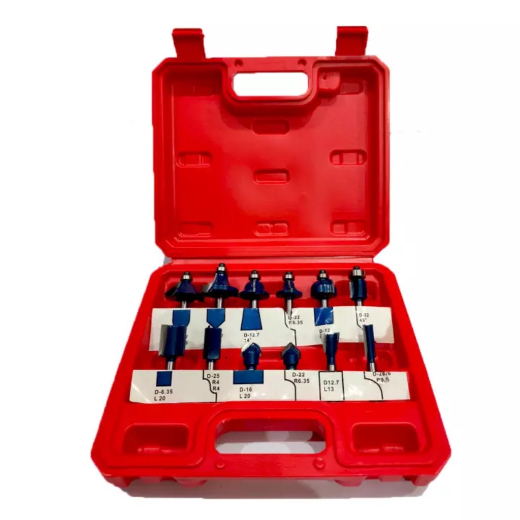 12 SET mata trimmer  mata router mata profil mata ukir YUKIDO mata trimer router bit set mata profiL JLD