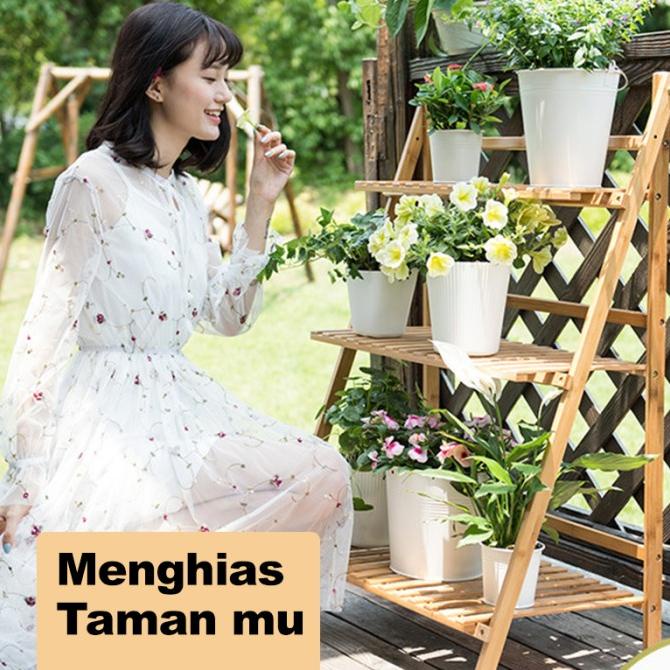MAINLAND RAK TANAMAN BUNGA KAYU LIPAT SUSUN WOOD PLANT STAND HRK202