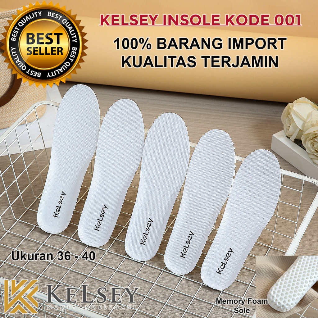 Kelsey Insole Alas Kaki White Full SEPASANG 001 / Asli Empuk Nyaman Saat Di Pakai