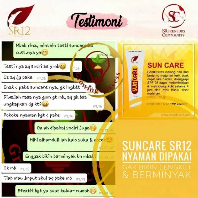 SUNCARE SR12 - SANKRIN WAJAH - SUNSKRIN PELINDUNG SINAR UVA UVB