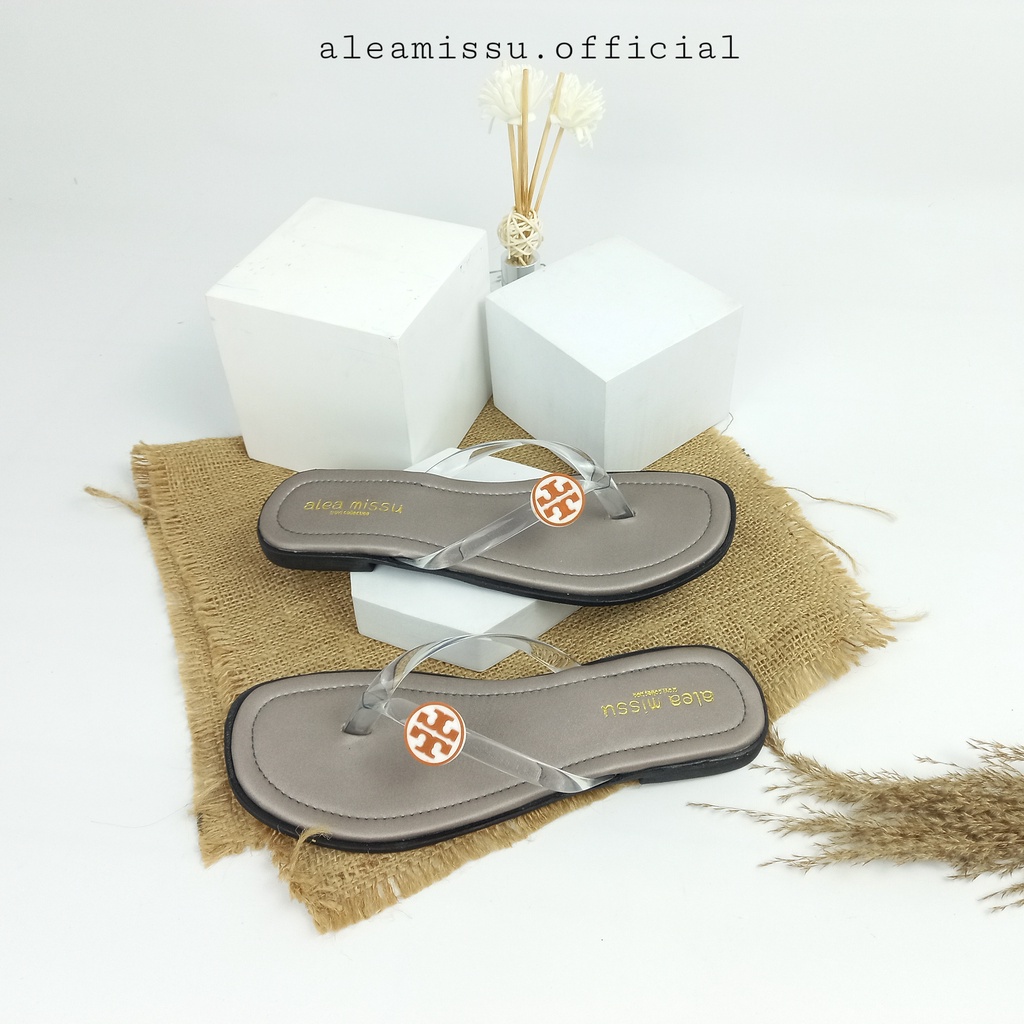 Qosry sandals Fariasi Karet kombinasi Jelly Transparan Flat Sandal by aleamissu