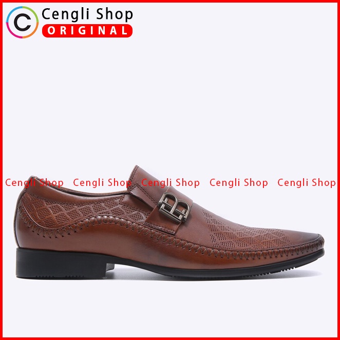 SEPATU FORMAL EVERBEST PRIA ORIGINAL PANTOFEL KULIT ASLI COKLAT EM58