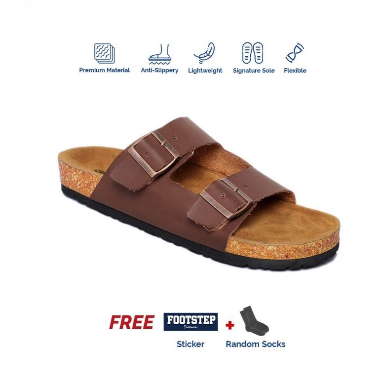Sandal Jepit Pria Footstep Footwear – Octa Brown | RWS