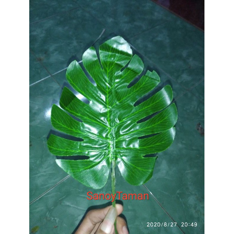 Tanaman artifisial indoor tanaman moonstera plastik tanaman hias