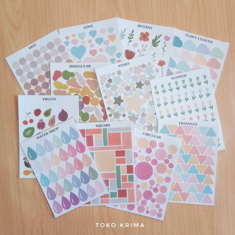 

Stiker Set / Sticker Sheet Pack Aesthetic Untuk Deco Jurnal Scarpbook Aneka Bentuk