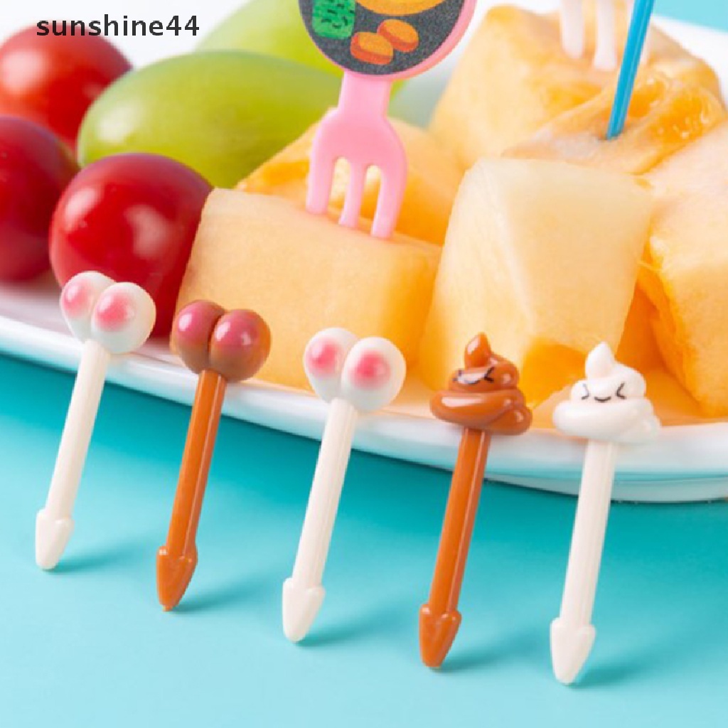 Sunshine Garpu Buah / Kue / Dessert Mini Bentuk Kartun Hewan Untuk Natal / Halloween