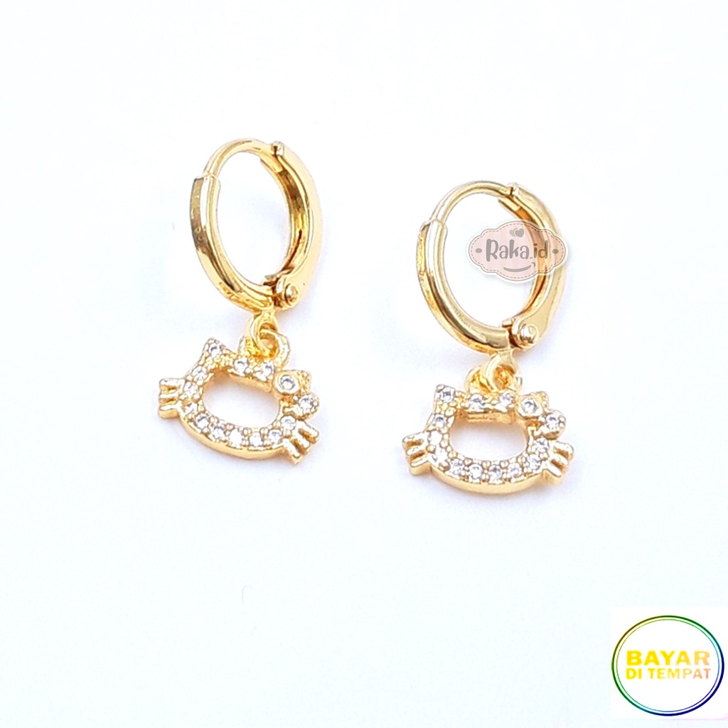 RAKA Acc - Anting Clip / Klip Kitty Pita Cat Mas Perhiasan Aksesoris Wanita 539