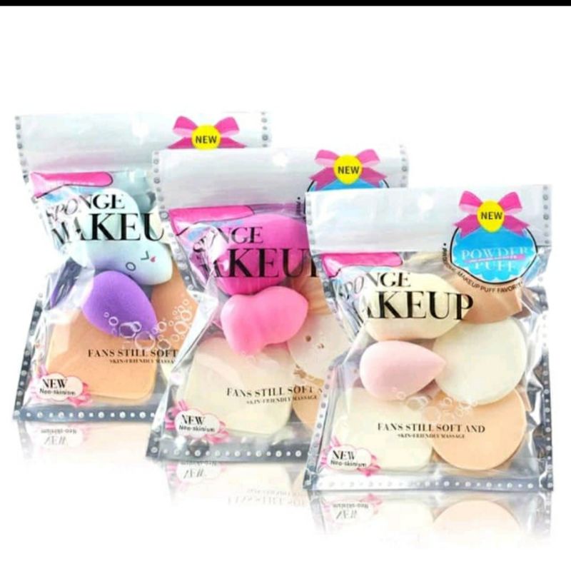 SPONS MAKE UP 6 IN 1 BEAUTY BLENDER SPONGE BEDAK ISI 6 PCS