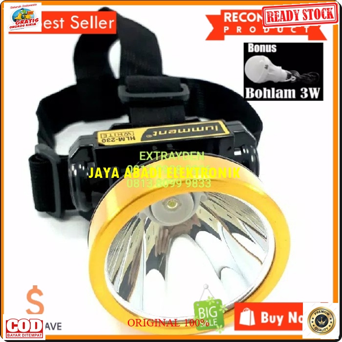 G225 ORIGINAL LAMPU SENTER KEPALA PALA HEAD LAMP CAS CASAN CHARGER 8 JAM LED PUTIH KUNING COB BATERAI LAMP EMERGENSI EMERGENCI EMERGENCY WHITE DARURAT MAGIC LAMP BOHLAM SINAR TERANG PENERANG PORTABLE SAKLAR STEKER COLOKAN LISTRIK SETRUM PITING KEPITING ST