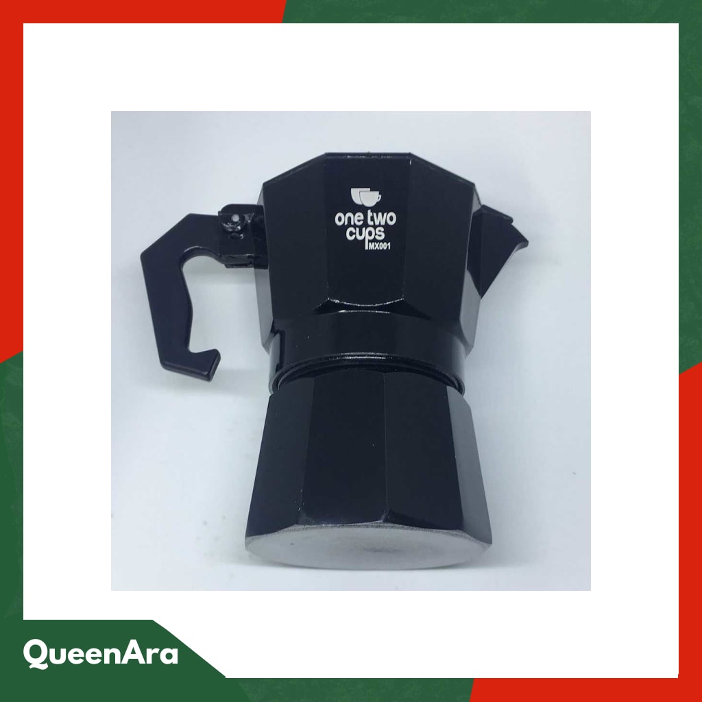 One Two Cups Espresso Coffee Maker Moka Pot Teko Stovetop Filter MX00