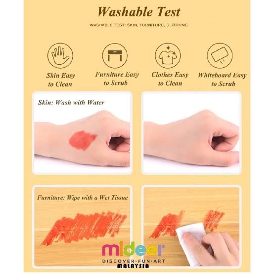 

Murah Mideer Washable Marker Spidol (12 Colours) Hot Sale
