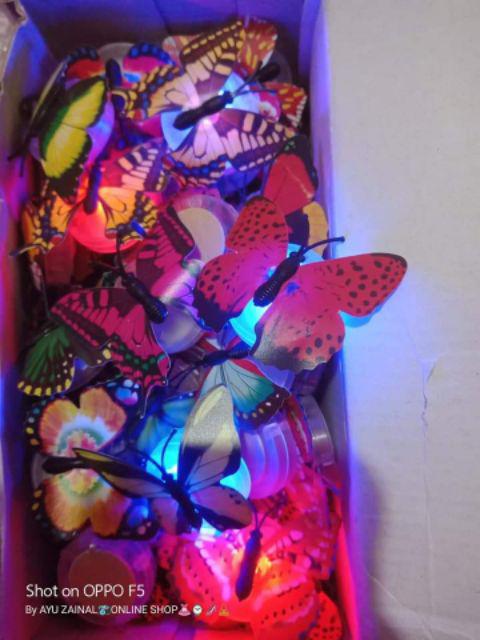 Ams63 Led Kupu Kupu / Led Dekorasi Lampu Kupu Kupu Warna Lampu Kamar Tidur / Led Butterfly