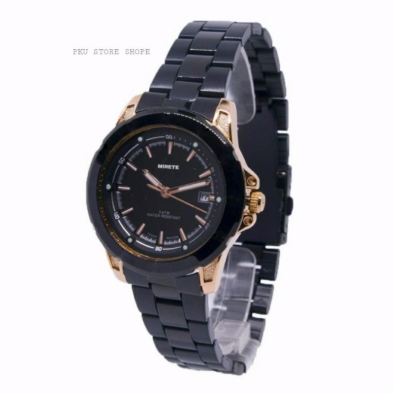 JAM TANGAN COUPLE MIRETE Tanggal aktif Rantai Stainlis Stel Tahan air MIRETE ORIGINAL JAM TANGAN PRIA/WANITA MIRETE 8713