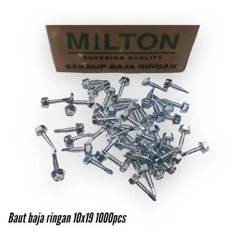 Baut baja ringan 10x19 1kotak isi 1000pcs