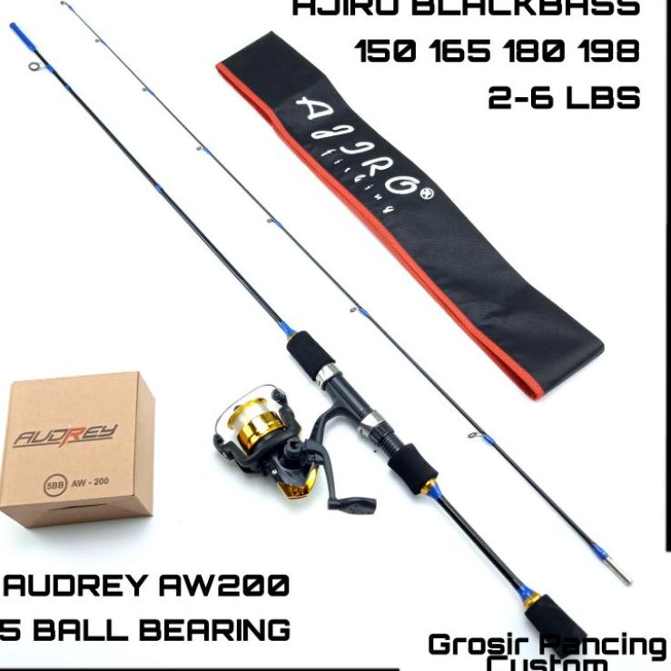 Ngn31au22ᵞ ▫ satu set joran pancing ul ultralight lentur fiber solid murah kuat ajiro blackbass uk 1