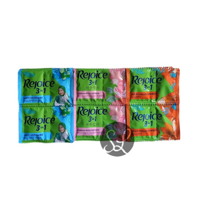 Shampo Rejoice 3in1 Sachet Renteng Isi 12pc Sachet Shampo Renceng Rejoice