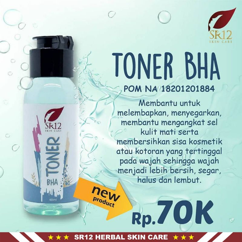 Toner SR12 | Toner AHA SR12 &amp; Toner BHA SR12 | Toner Wajah SR12 Skincare | Pembersih Wajah SR12