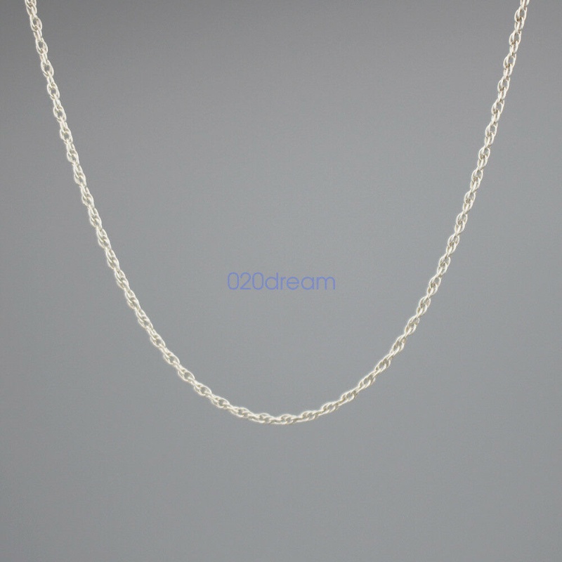 1.7mm Rantai Perak In Stock】100% 925 Padat Sterling Silver Kalung Rantai Tali 16-28 Inci Dicap Wanita Hadiah