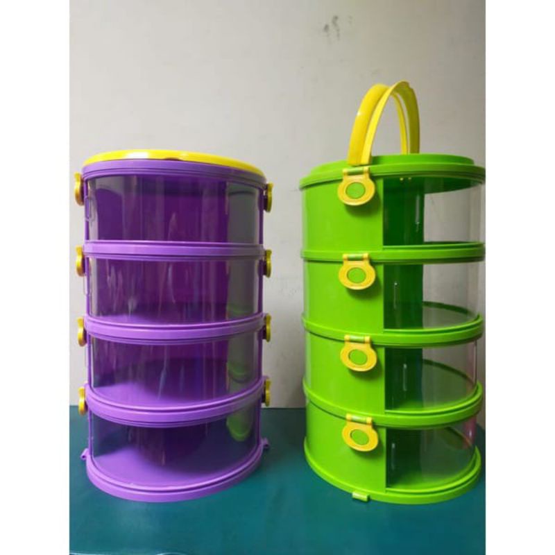 Jeon Tudung Saji Modern 4 Susun Rak Penyimpanan Makanan
