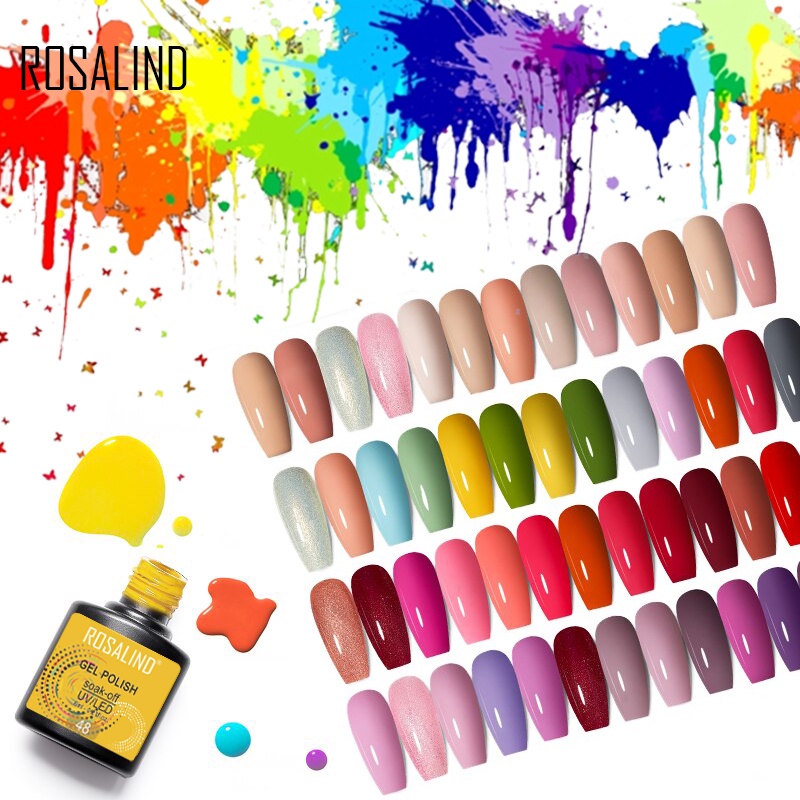 Rosalind Nail Gel 6ml Series Basic Color UV Gel Polish Soak Off - Kutek gel Halal UV