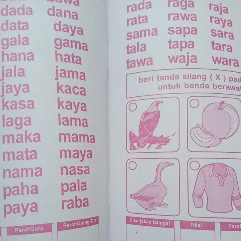 Buku Anak Belajar Membaca/Menulis/Huruf/Kata/ Bilangan arab