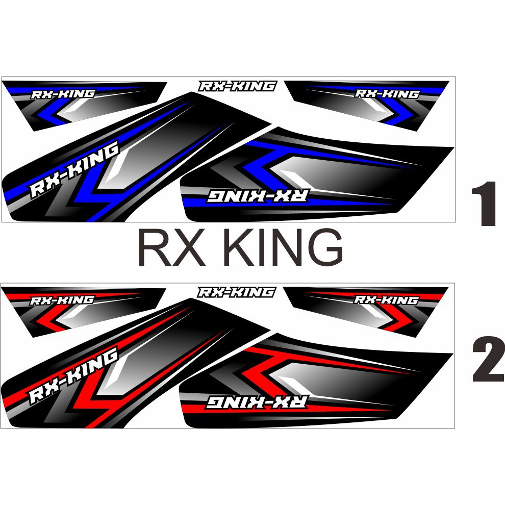 (COD) STIKER MOTOR RX KING - STICKER STRIPING VARIASI LIST MOTOR YAMAHA RX KING 2 VARIASI BIRU/MERAH