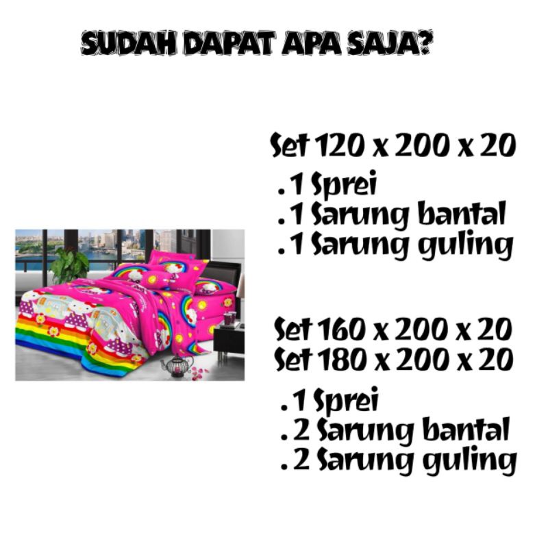 SEPREI HOMEMADE SARUNG BANTAL SEPRAI AESTHETIC KARAKTER SEPREI MOTIFKARAKTER KARTUN BUNGA MURAH