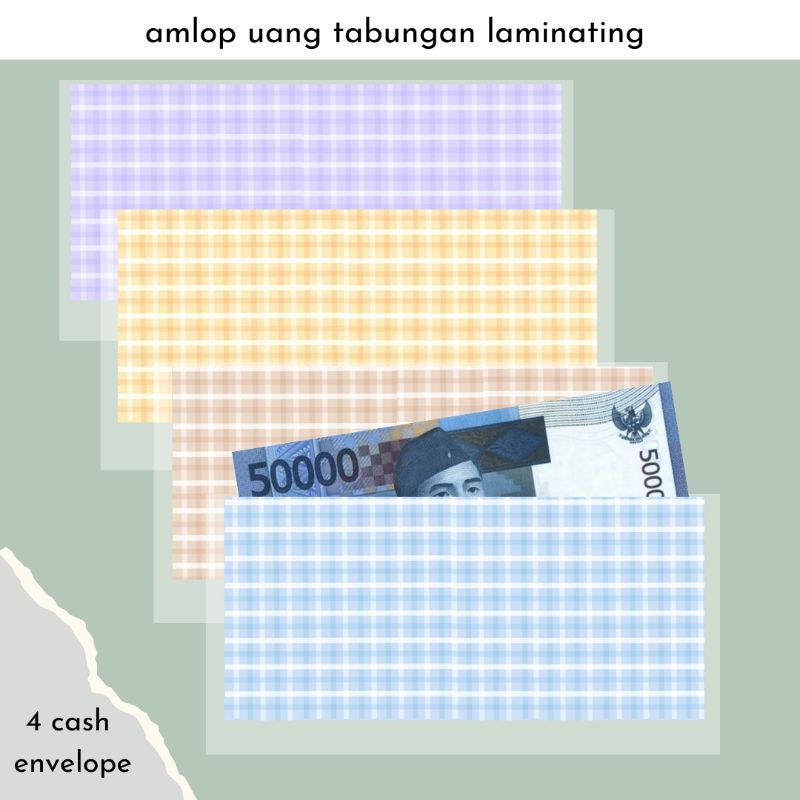

Cash envelope laminating motif grid