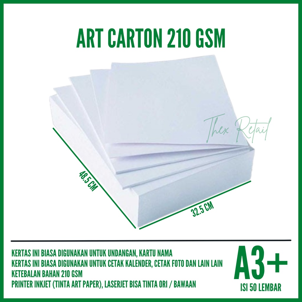

Art Carton A3 Plus 210 gsm isi 50 lembar / Kertas Art Karton A3 Plus