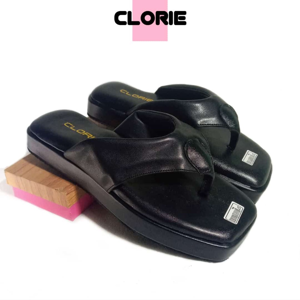 Sandal Wanita Sendal Jepit empuk Sendal Wedges Platform Wanita Warna Hitam Sandal Damelia Winod Pluvia Damelia Belleza