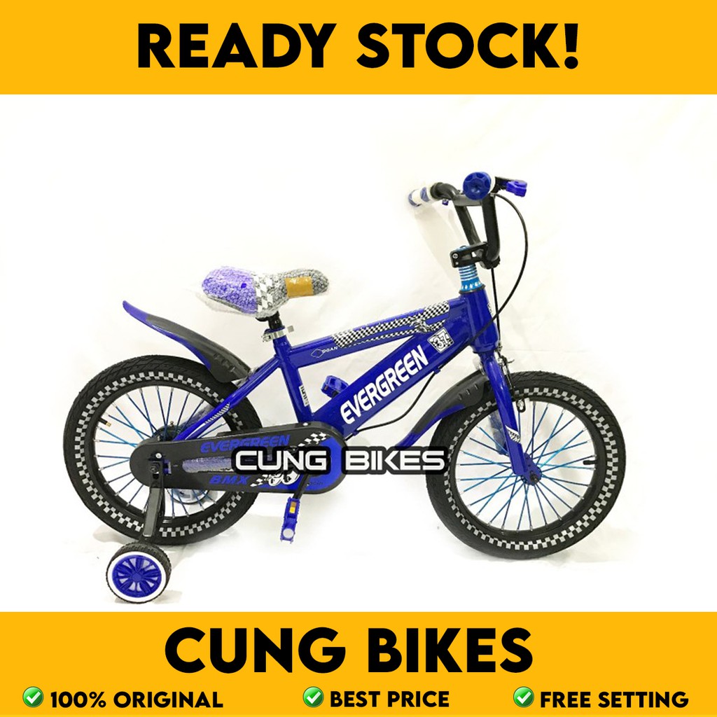 SEPEDA ANAK BMX EVERGREEN LOGAN UKURAN 16 WARNA KOMBINASI MODEL RACING SPORT