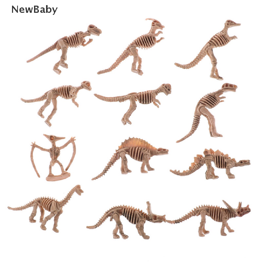 12pcs Mainan Fossil Dinosaurus Bahan Plastik Untuk Hadiah Anak