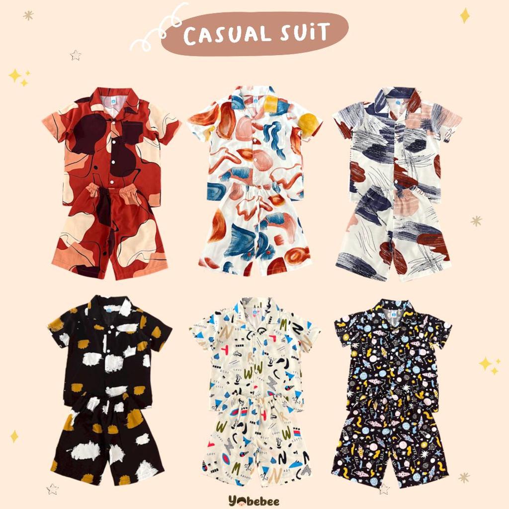 YOBEBEE CASUAL SUIT SETELAN ANAK RAYON ONE SET BAJU TIDUR ANAK 1 - 9 TAHUN