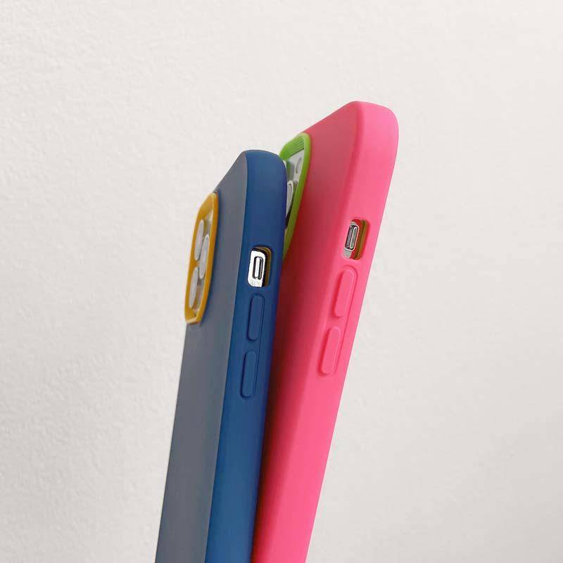 3 in 1 Soft Case Silikon Cair Tahan Benturan Cover Proteksi Lensa Belakang iPhone 11 12 13 Pro Max