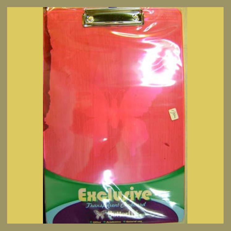 

CLIPBOARD / PAPAN JALAN - BUTTERFLY - TRANSPARENT