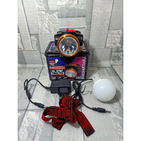 Senter Kepala LED 50 Watt Bonus Bohlam 5 Watt Ring 46 Cahaya Putih ROLINSON PROFESSIONAL HEADLAMP RL-178P mitsuyama