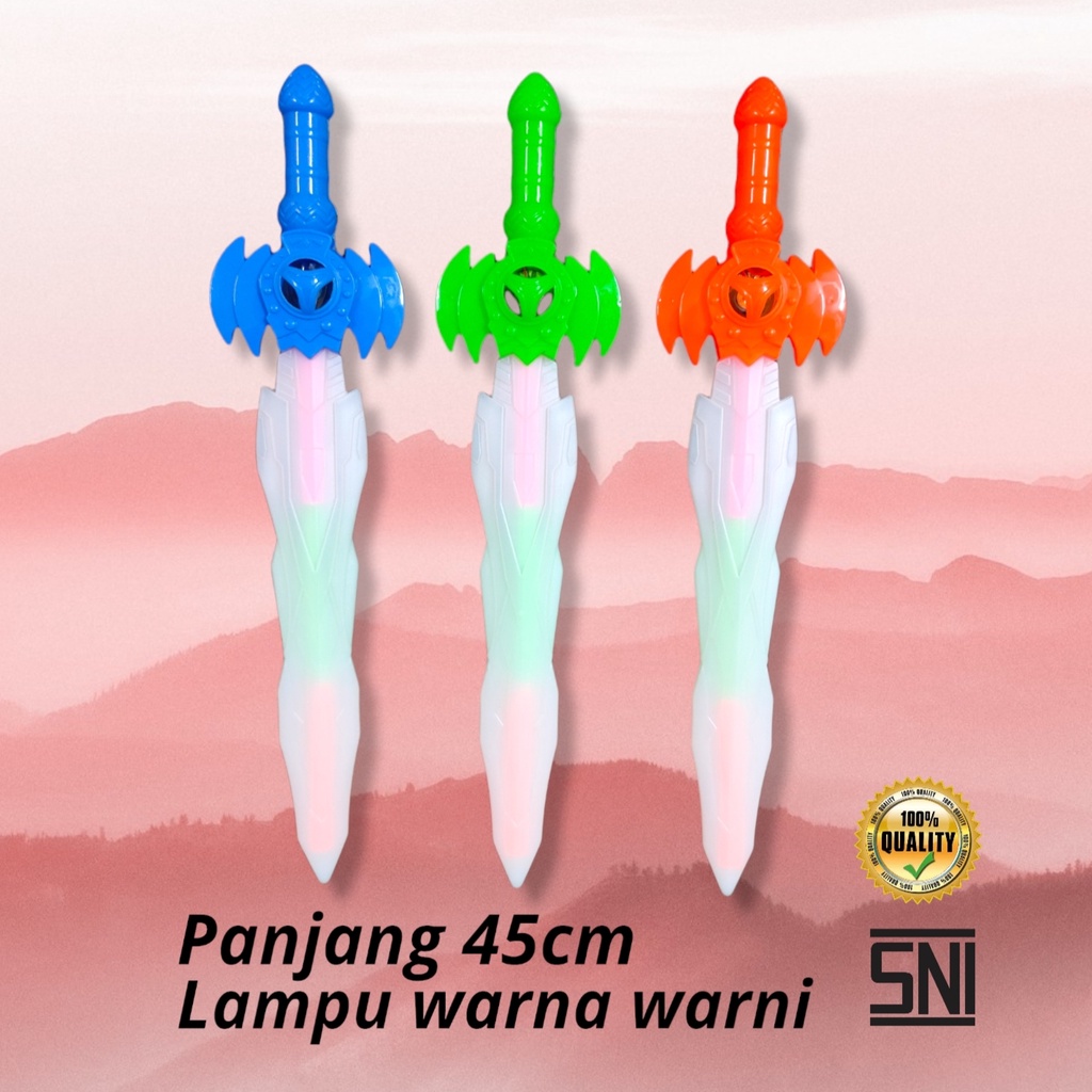 Mainan Pedang Pelangi Super hero Lampu dan Bunyi