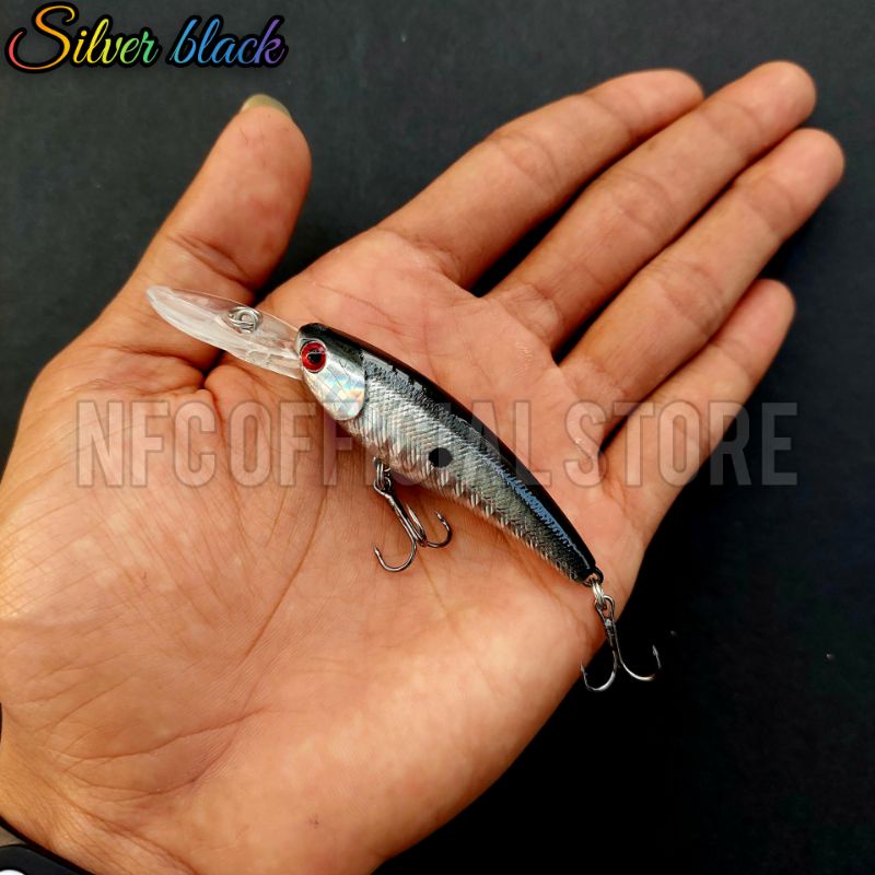 Lure minnow floating lidah panjang 9 cm 7,5 gram Umpan Troling target Black bass Mangrove jack