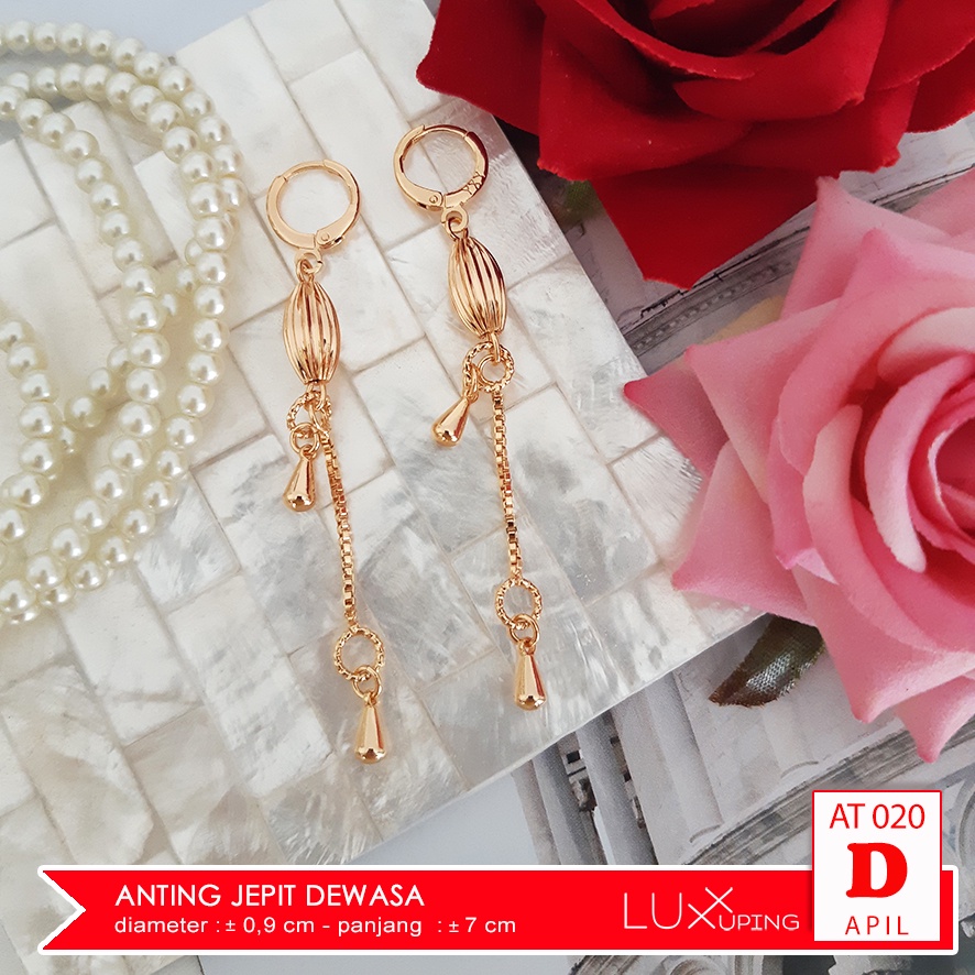 AT 020  Anting Jepit Jurai Perhiasan Wanita Lapis Emas Merk Yaxiya Aksesoirs Gaya Korea Anting xuping Murah Giwang Kupu Gold Earrings Kado Pacar Luxx Xuping