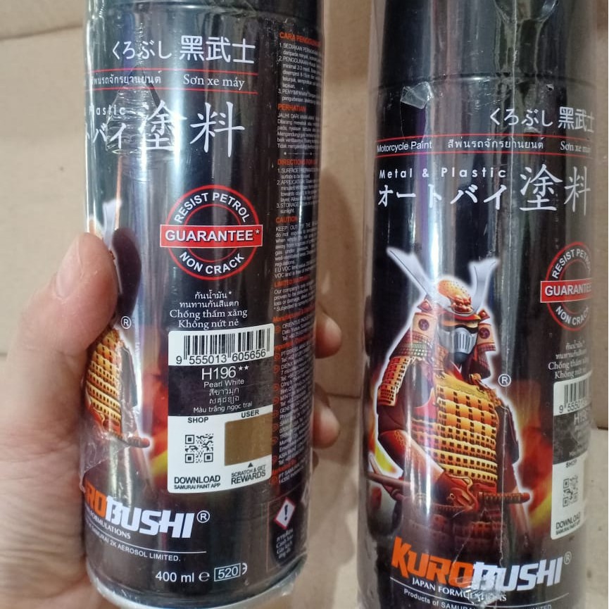 Pilok Pilox Samurai Paint Kurobushi H196** Pearl White / Putih Mutiara 400ml