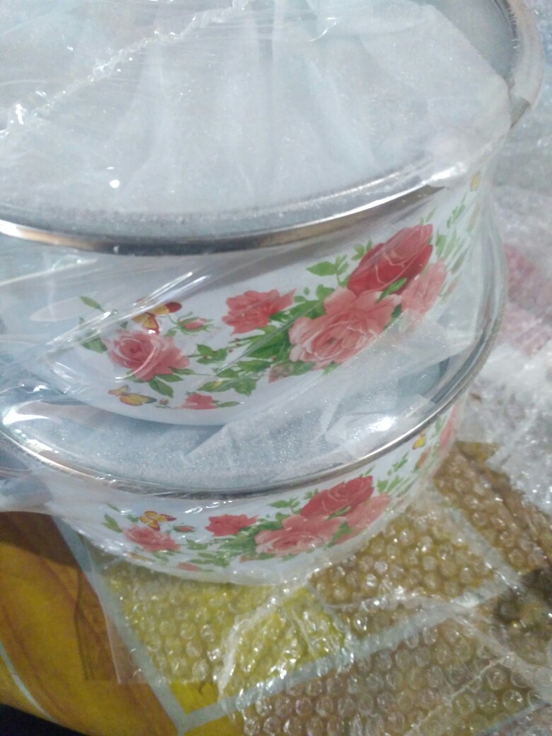 Panci Bunga G-1618/panci Set 3 Tutup Kaca/panci Reona