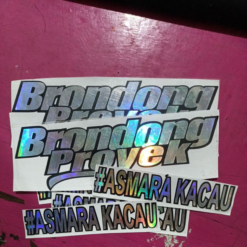 

request stiker nama hologram