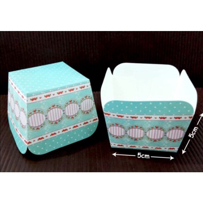 Paper cup cake square muffin bruder kotak - Merah