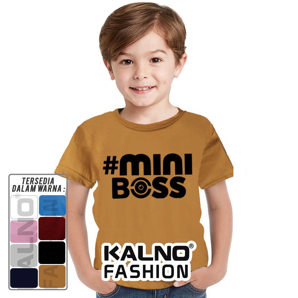 Baju Anak Print #Mini BOSS versi 1 707 - Ukuran S M L XL Bahan Katun polyester